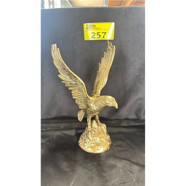 BRASS SCULPTURE OF EAGLE 7" X 12"