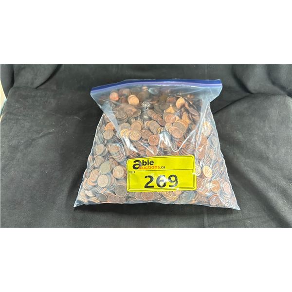 BAG OF ASSORTED PENNIES