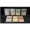 Image 1 : 7 ASSORTED FIRST EDITION POKEMON CARDS INCLUDING; HOLO MACHAMP, HOLO FLAREON, HOLO HITMONCHAN, HOLE