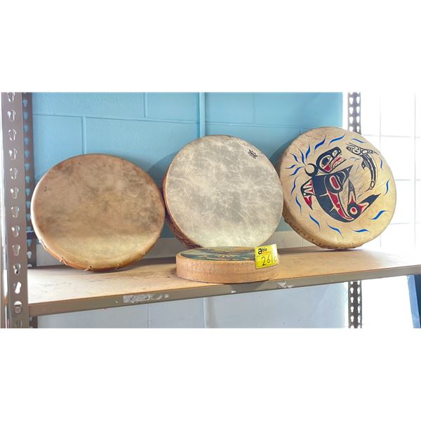 4 ASSORTED FIRST NATIONS DRUMS