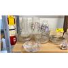 Image 2 : SHELF OF ASSORTED ITEMS INCLUDING; GLASSWARE, DESK & WALL CLOCKS, FRAMED BUTTERFLY DECOR & MORE