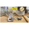 Image 3 : SHELF OF ASSORTED ITEMS INCLUDING; GLASSWARE, DESK & WALL CLOCKS, FRAMED BUTTERFLY DECOR & MORE