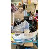 Image 1 : GAYLORD OF ASSORTED ITEMS INCLUDING; STANDING MIRROR, WASTE BIN, FLOOR FAN & MORE