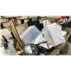 Image 2 : GAYLORD OF ASSORTED ITEMS INCLUDING; STOOLS, SHOPPING CARTS, TOTES & MORE