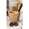 Image 1 : BOX OF FED FLOATING WEIGHTS AND BAR WITH VARIOUS WEIGHTS