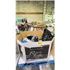 Image 1 : BIN OF VARIOIUS ITEMS INCLUDING MATS THROW PILLOWS AND THROW BLANKET'S