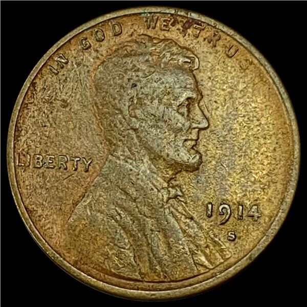 1914-S Lincoln Wheat Cent LIGHTLY CIRCULATED