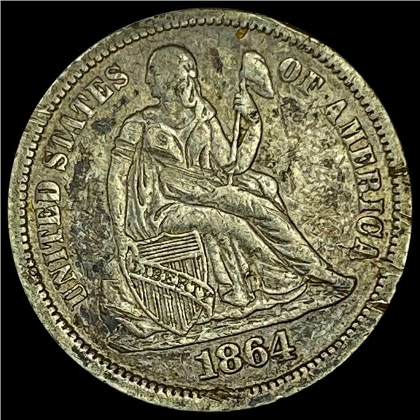 1864-S Seated Liberty Dime NEARLY UNCIRCULATED