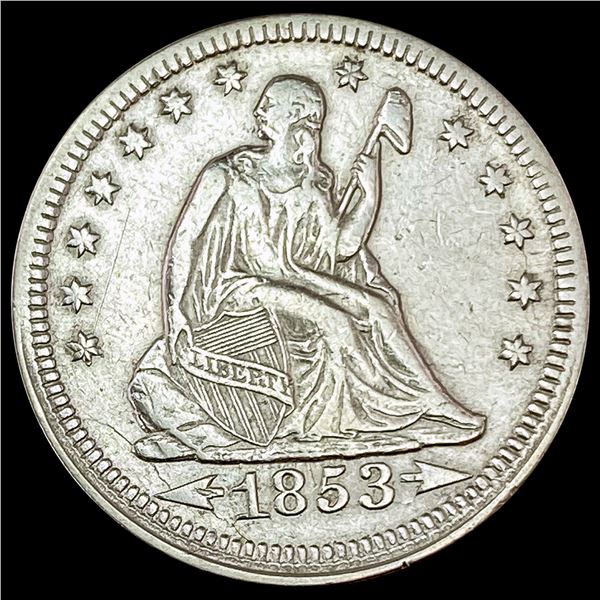 1853 Seated Liberty Quarter Arrows ABOUT UNCIRCULATED