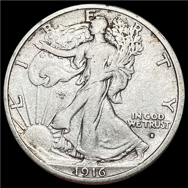 1916-D Walking Liberty Half Dollar LIGHTLY CIRCULATED