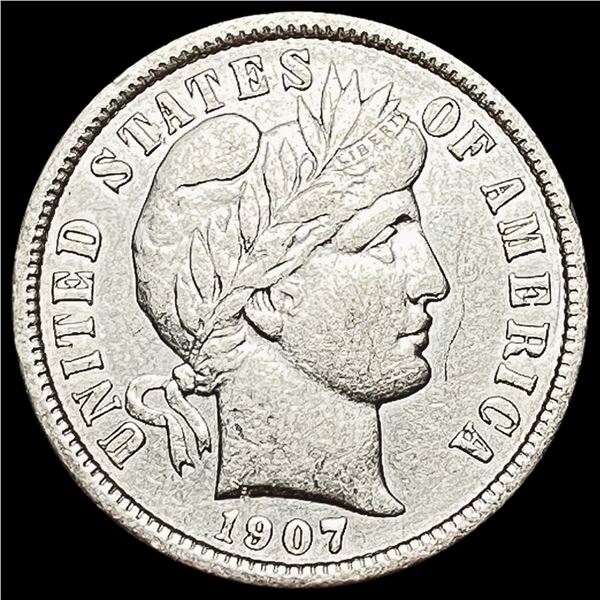 1907-D Barber Dime CHOICE AU