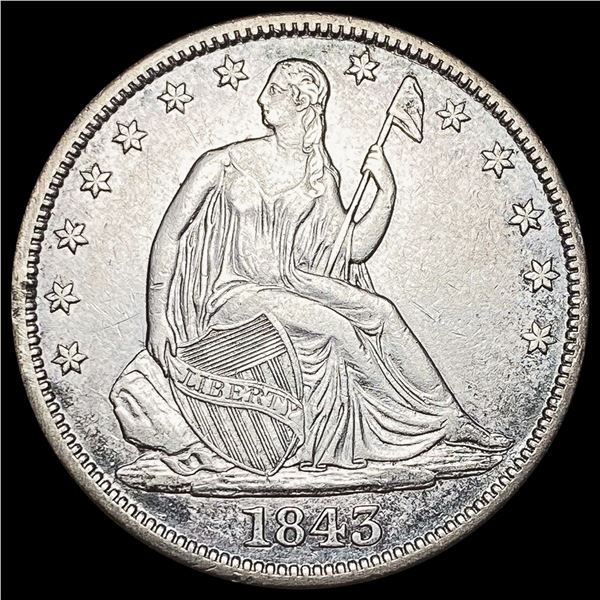 1843 Seated Liberty Half Dollar CHOICE AU