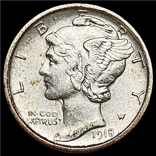 1918 Mercury Dime CLOSELY UNCIRCULATED