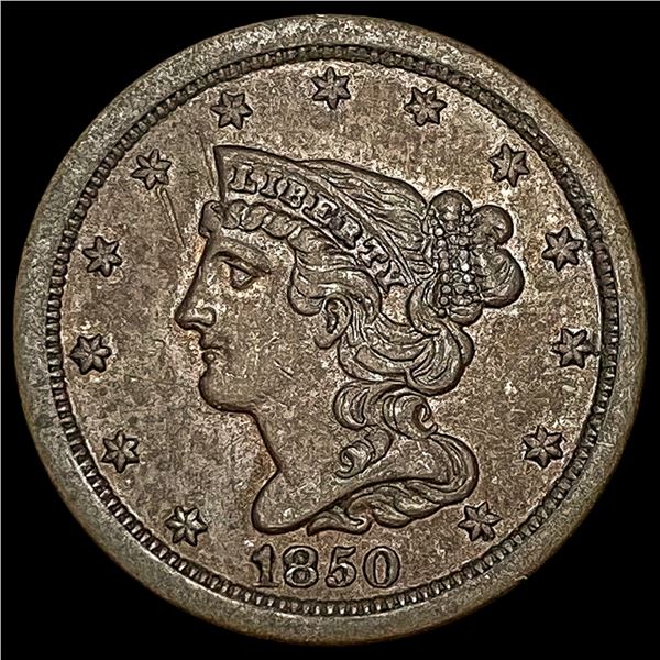 1850 Braided Hair Half Cent CLOSELY UNCIRCULATED