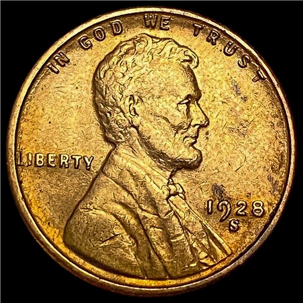 1928-S Lincoln Wheat Cent CHOICE AU