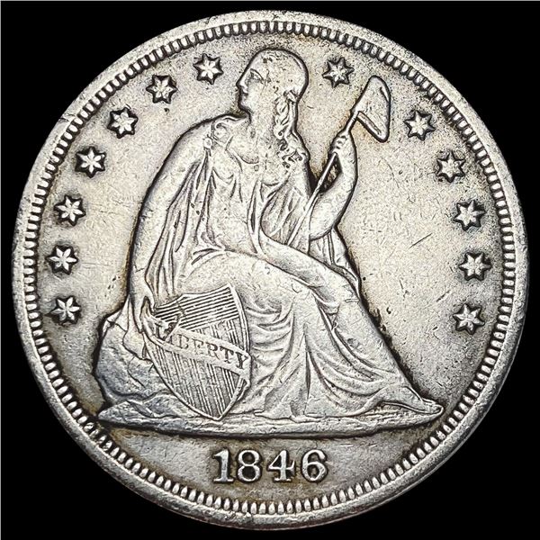 1846 Seated Liberty Dollar NEARLY UNCIRCULATED
