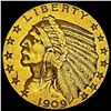 Image 1 : 1909 Indian Head Half Eagle $5 LIGHTLY CIRCULATED