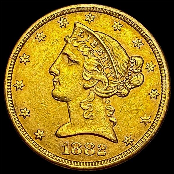 1882 Liberty Head Half Eagle $5 CLOSELY UNCIRCULATED