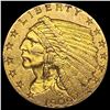 Image 1 : 1909 Indian Head $2.5 Gold Quarter Eagle CLOSELY UNCIRCULATED