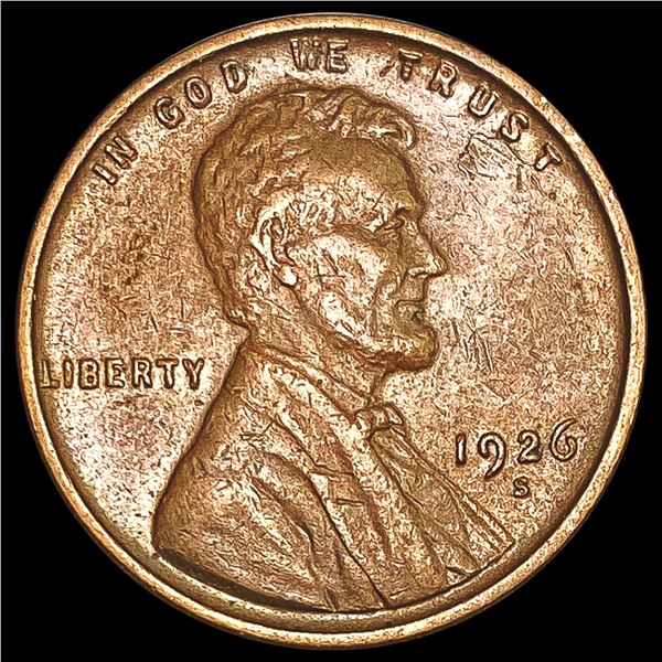 1926-S Wheat Cent CHOICE AU