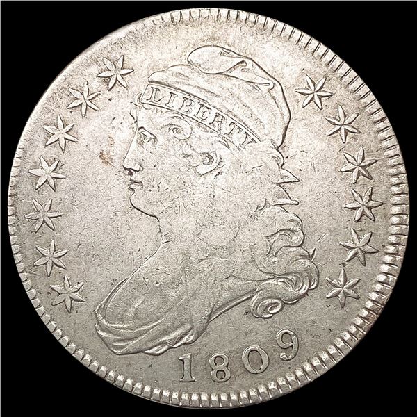 1809 Capped Bust Half Dollar LIGHTLY CIRCULATED