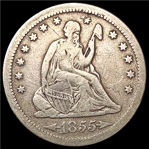 1855-S Seated Liberty Quarter NICELY CIRCULATED