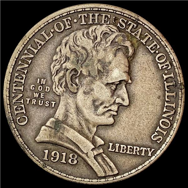 1918 Illinois Half Dollar LIGHTLY CIRCULATED