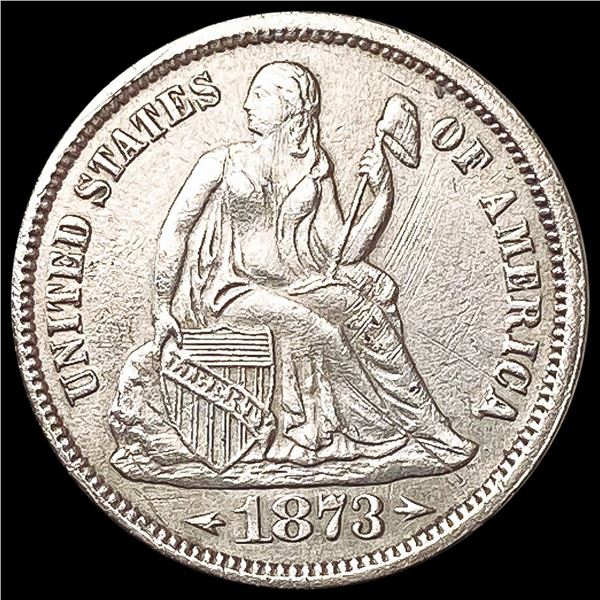 1873 Seated Liberty Dime CHOICE AU