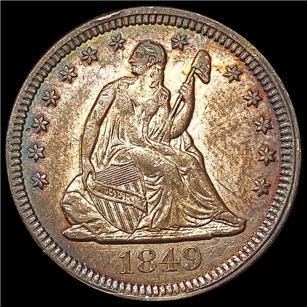 1849 Seated Liberty Quarter CHOICE AU