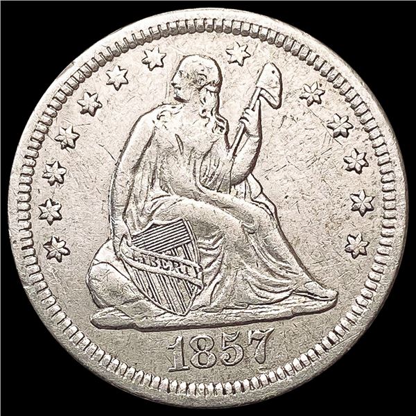 1857-0 Seated Liberty Quarter NEARLY UNCIRCULATED