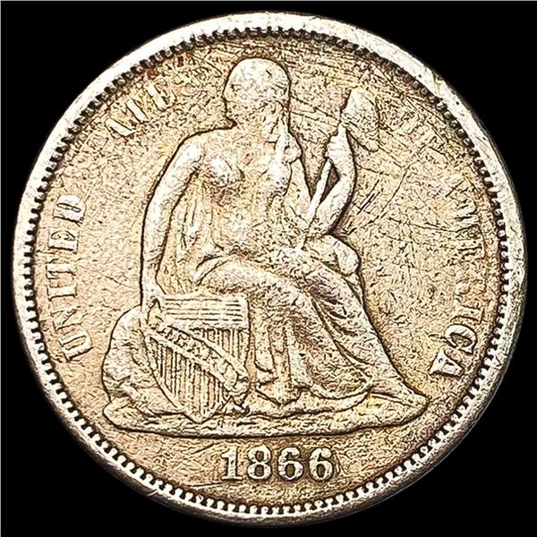 1866-S Weak S Seated Liberty Dime LIGHTLY CIRCULATED