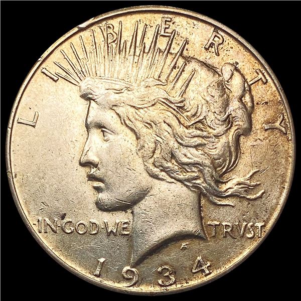 1934-S Silver Peace Dollar CHOICE AU