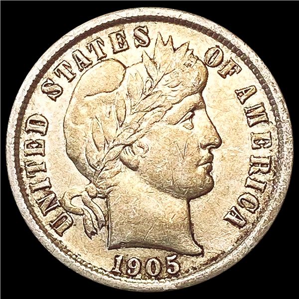 1905 Barber Dime CHOICE AU