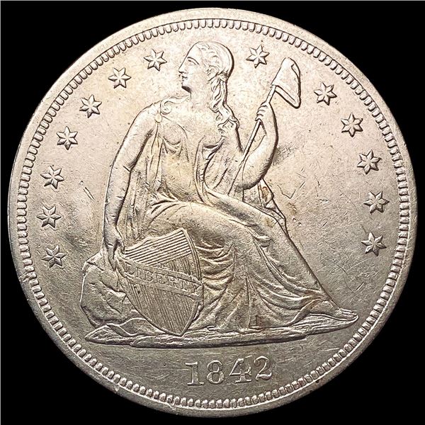 1842 Seated Liberty Dollar CHOICE AU