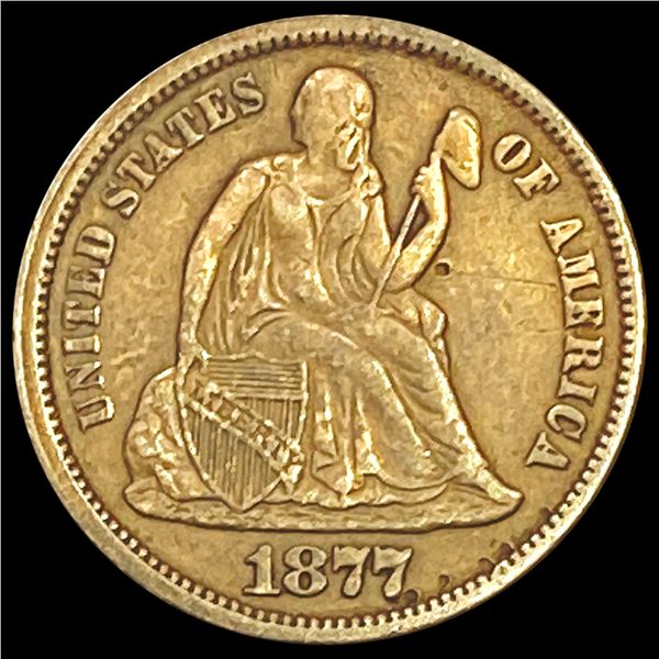 1877 Seated Liberty Dime LIGHTLY CIRCULATED