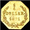 Image 2 : 1871 Octagonal California Gold Quarter UNCIRCULATED