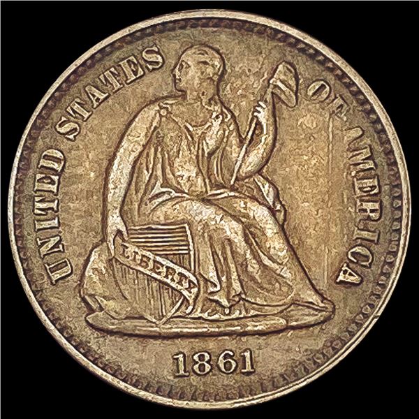 1861 Seated Liberty Half Dime CLOSELY UNCIRCULATED