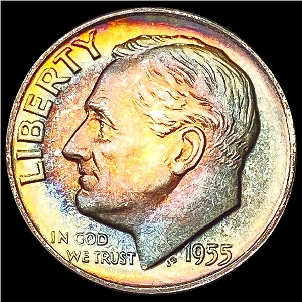 1955 Toned Roosevelt Dime CHOICE PROOF