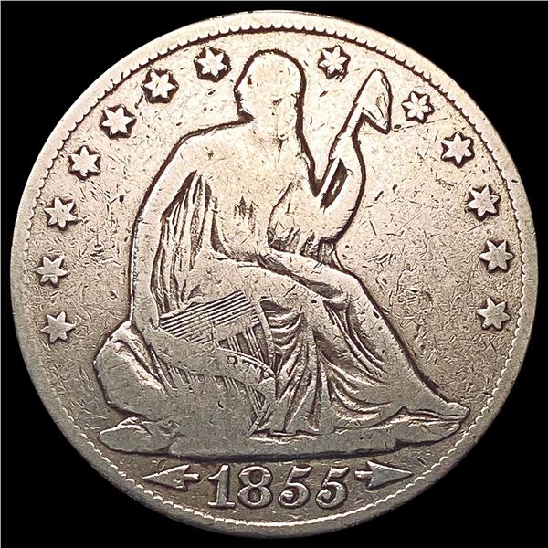 1855-O Arrows Seated Liberty Half Dollar NICELY CIRCULATED
