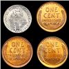 Image 2 : 1940-1942 Wheat Cent and Mercury Dime Lot [4 Coins] GEM BU