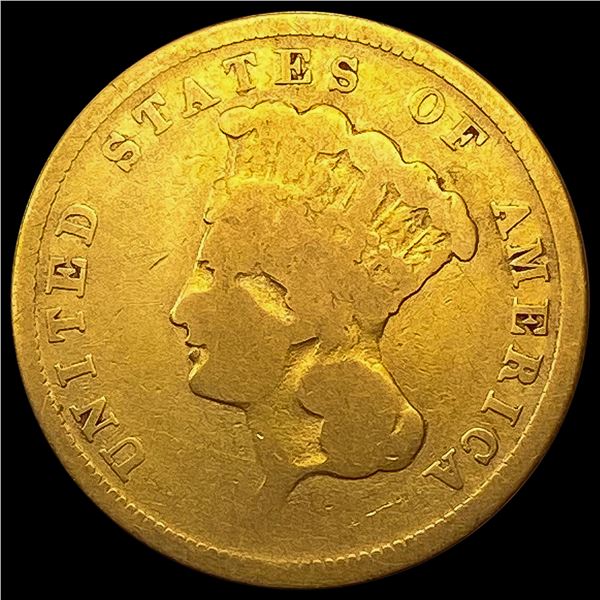 1882 $3 Gold Piece NICELY CIRCULATED