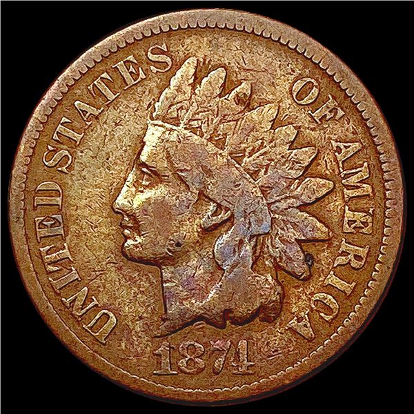 1874 Indian Head Cent NICELY CIRCULATED
