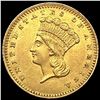 Image 1 : 1862 Rare Gold Dollar CLOSELY UNCIRCULATED