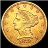 Image 1 : 1878 $2.50 Gold Quarter Eagle CLOSELY UNCIRCULATED