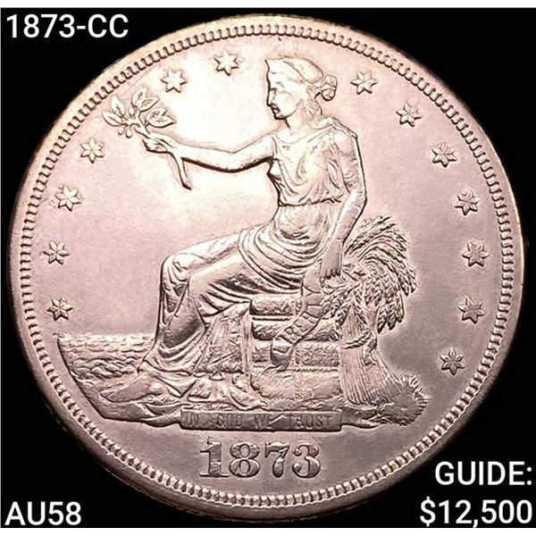 1873-CC Silver Trade Dollar CHOICE AU