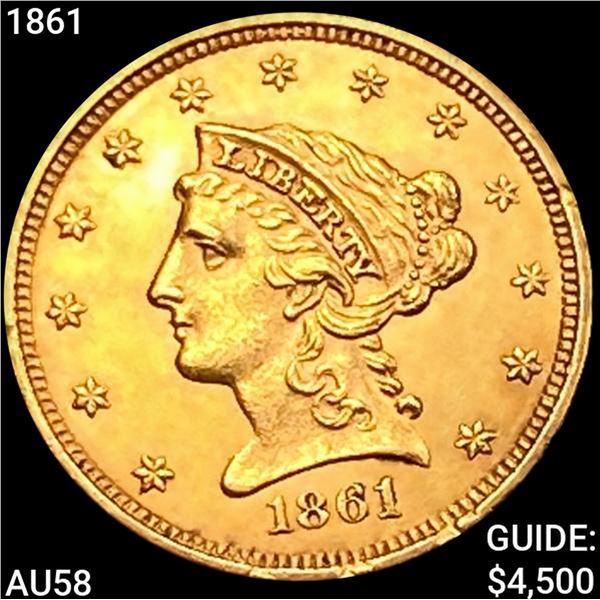 1861 $2.50 Gold Quarter Eagle CHOICE AU