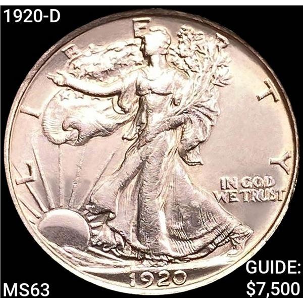 1920-D Walking Liberty Half Dollar CHOICE BU