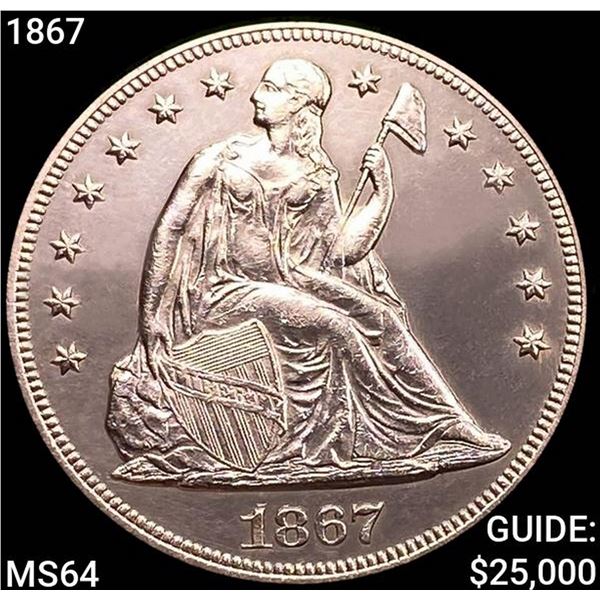 1867 Seated Liberty Dollar CHOICE BU