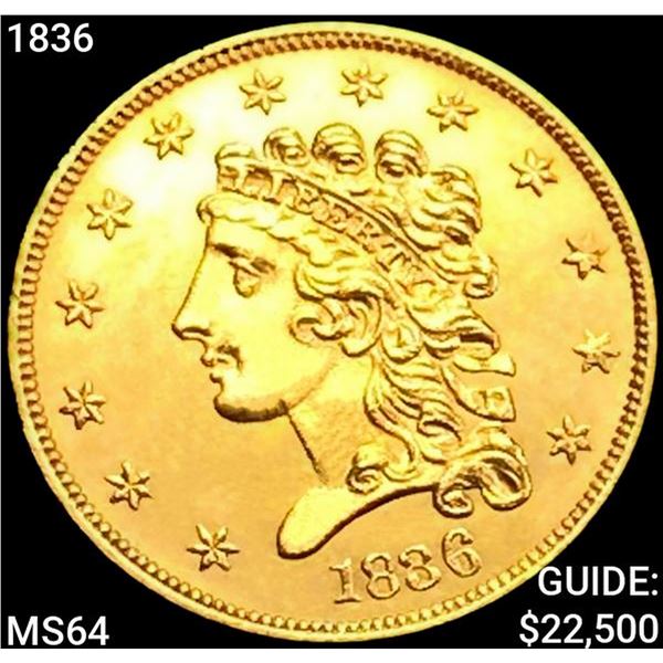 1836 $2.50 Gold Quarter Eagle CHOICE BU