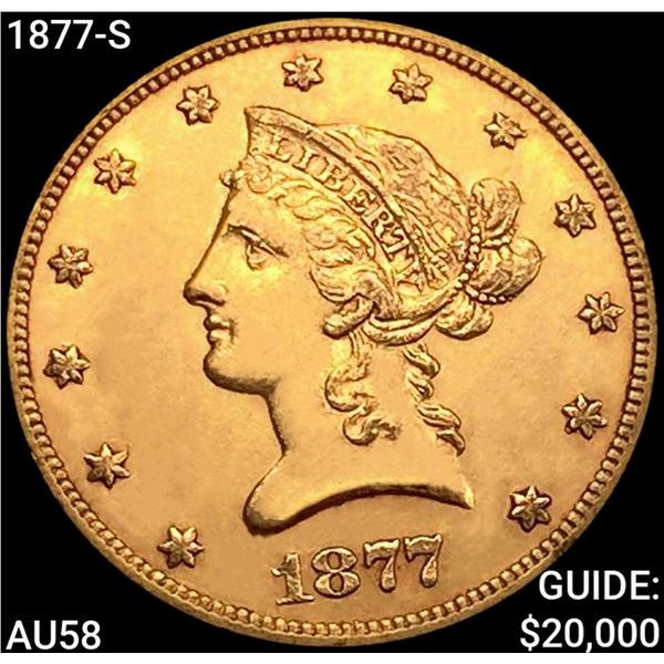 1877-S $10 Gold Eagle CHOICE AU